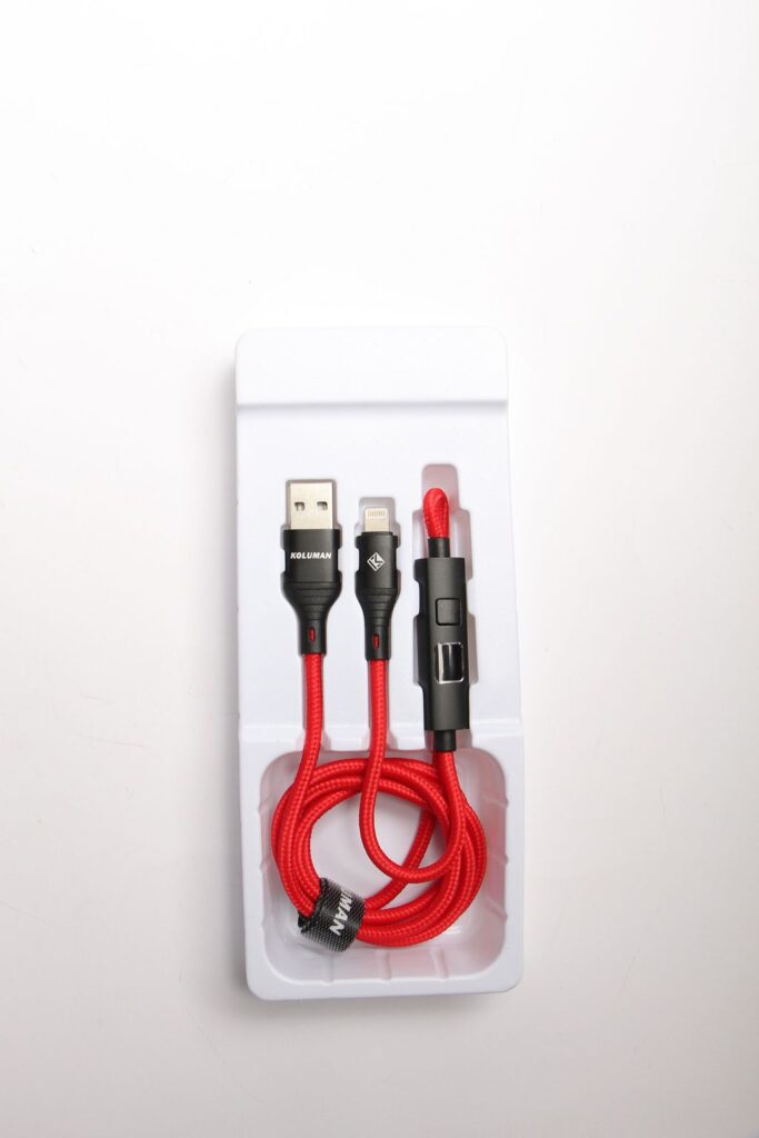 کابل تبدیل USB به USB-C کلومن مدل KD-L66 طول ۱ متر قرمز