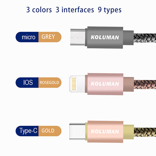 کابل تبدیل USB به لایتنینگ کلومن مدل DK – 19 طول ۲ متر خاکستری